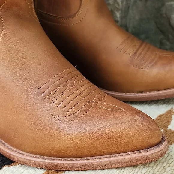 BLACK STAR LEATHER WESTERN KNEE HIGH BOOTS - Picture 2 of 15